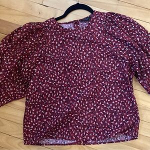 Floral puff sleeve blouse